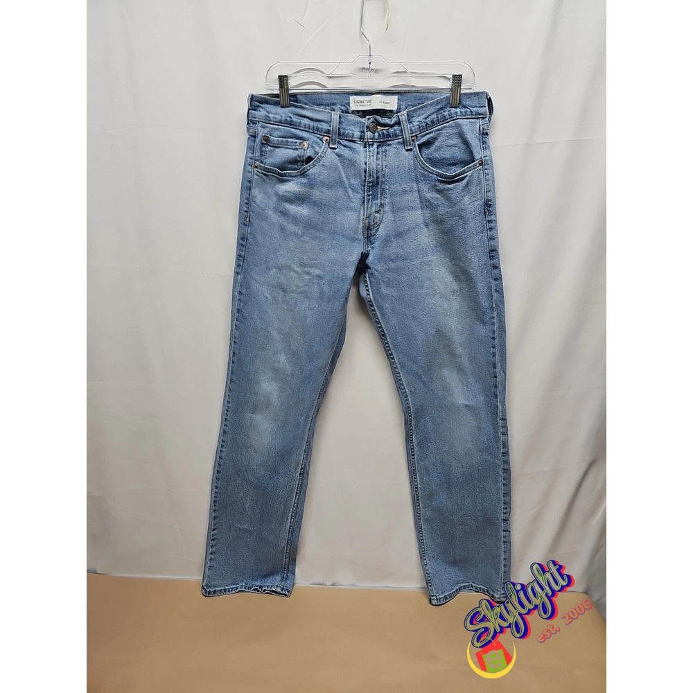 Levi's Mens Blue Relaxed Fit Strauss Signature Stretch Denim Jeans Size 32x32 - Picture 1 of 16